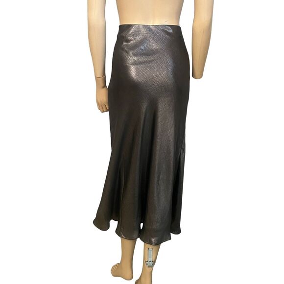 Current Air Metallic Midi Skirt Pull On Minimalist - Picture 4 of 8